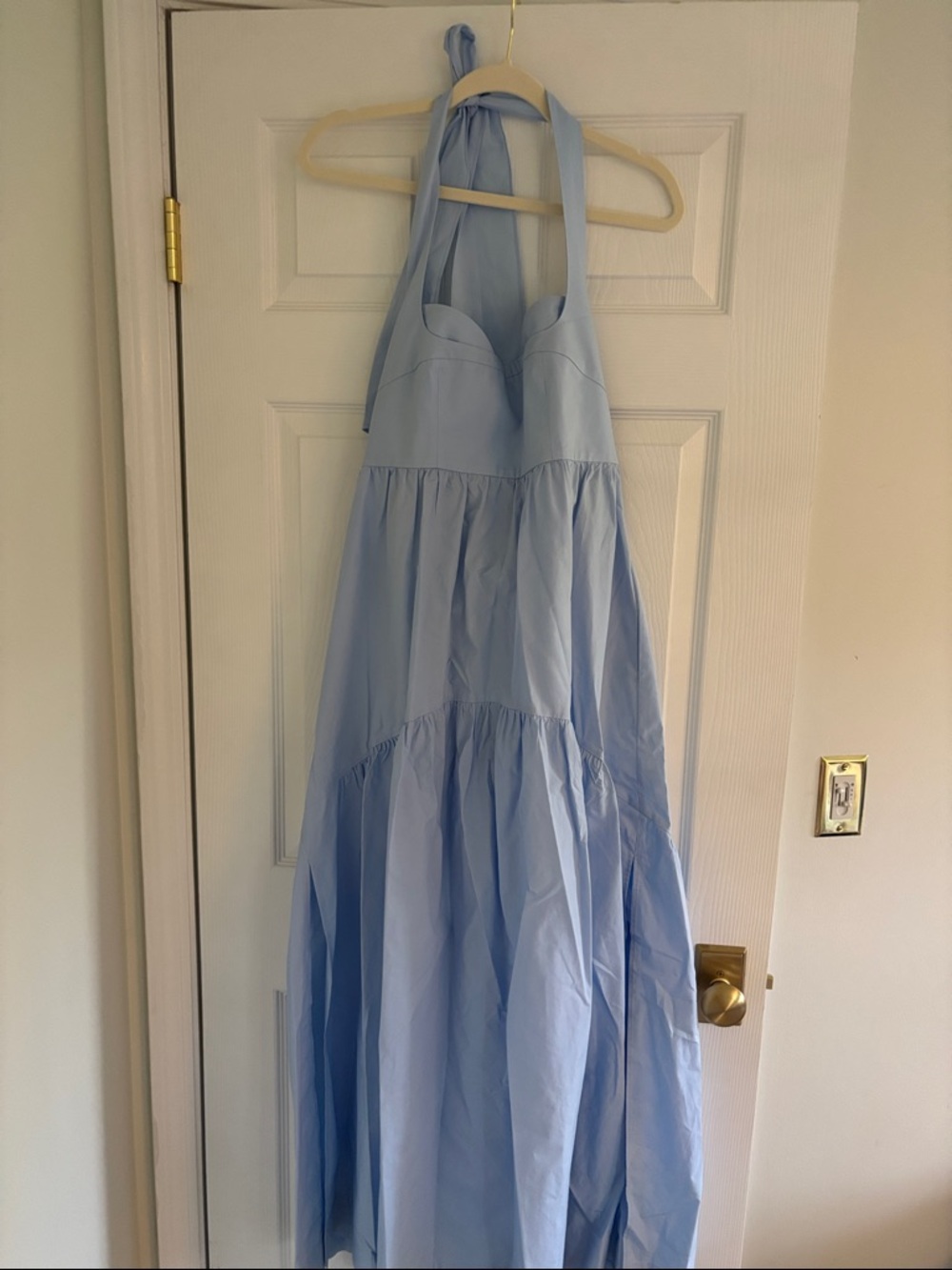 Shona Joy Pale Blue Sleeveless Maxi Dress with Side Slit